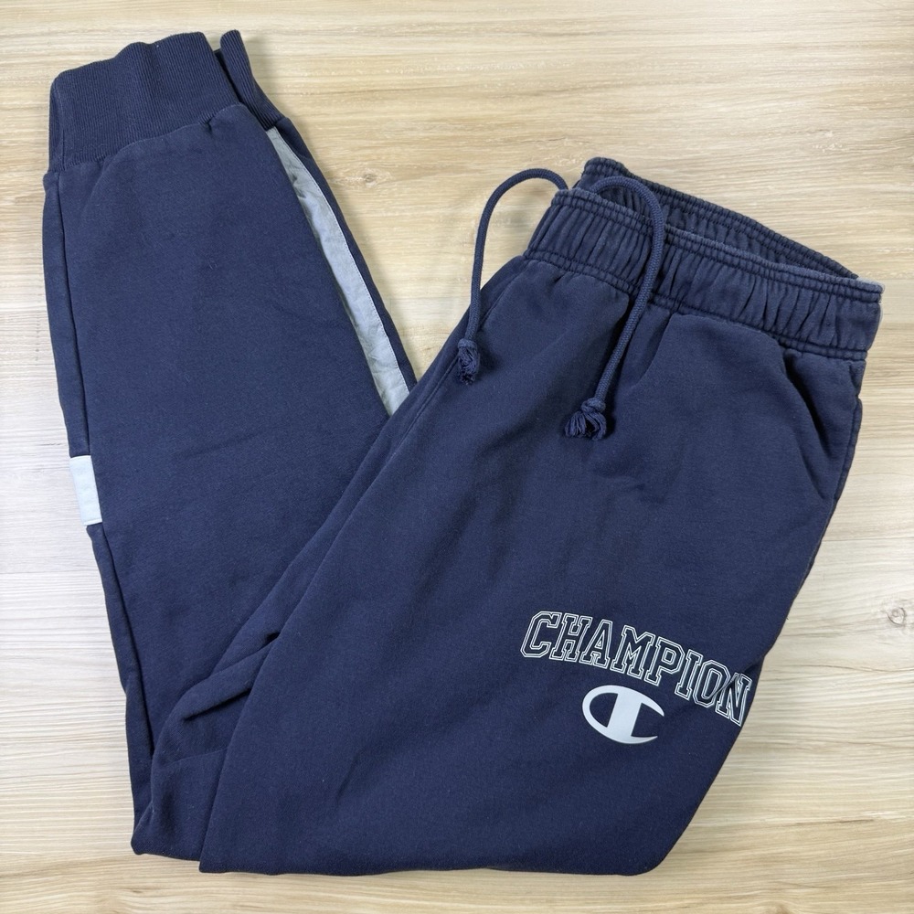 Champion Sweatpants Mens XL Classic Fleece Athletic Joggers Navy Gray Colorblock